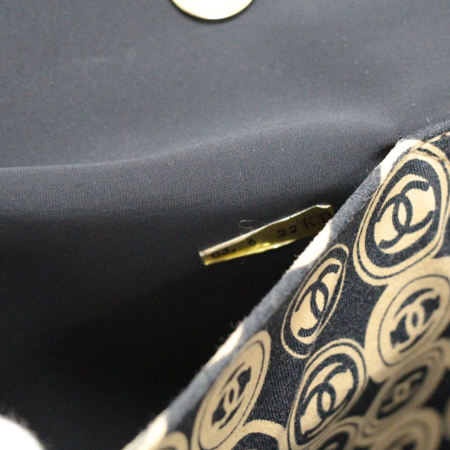 CHANEL Vintage Coco Mark Pattern Handbag Black Size ONE SIZE