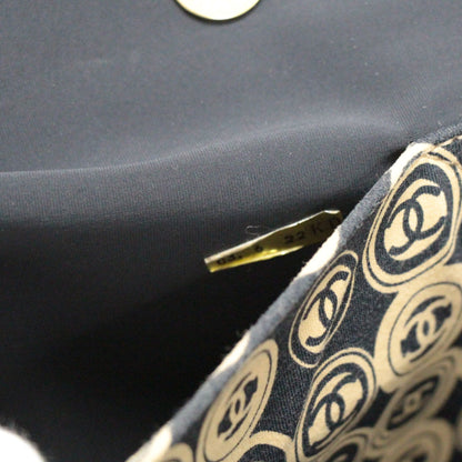 CHANEL Vintage Coco Mark Pattern Handbag Black Size ONE SIZE