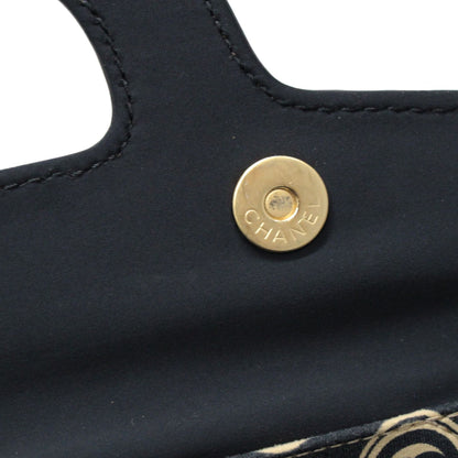 CHANEL Vintage Coco Mark Pattern Handbag Black Size ONE SIZE