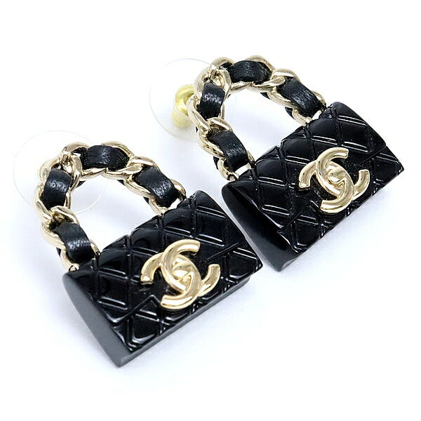 CHANEL Coco Mark Matelasse Bag Motif Earrings Size ONE SIZE