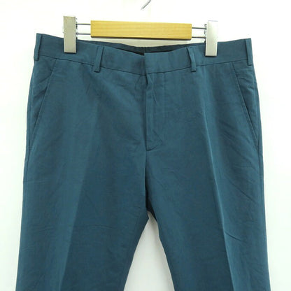 HERMES Cotton Linen Slacks Blue Size 44