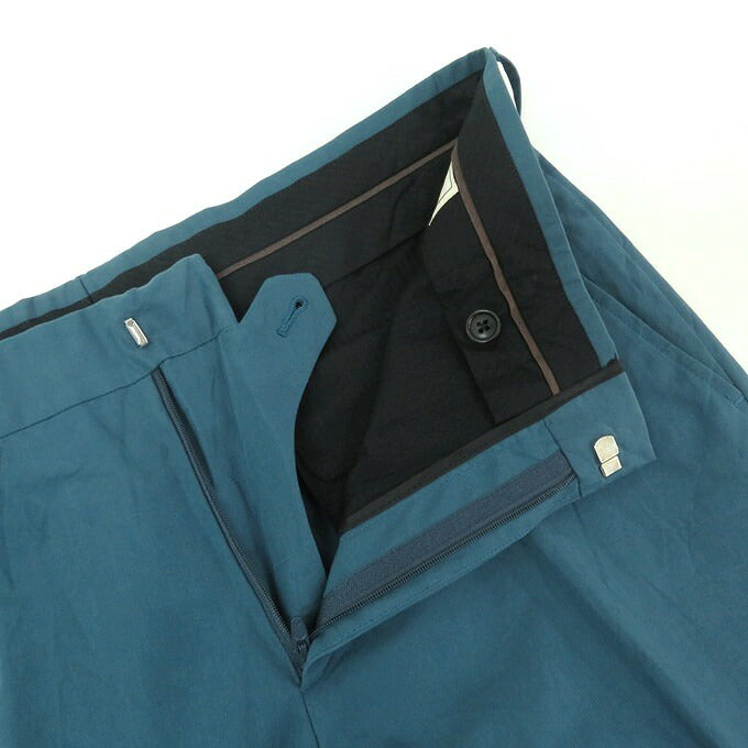 HERMES Cotton Linen Slacks Blue Size 44