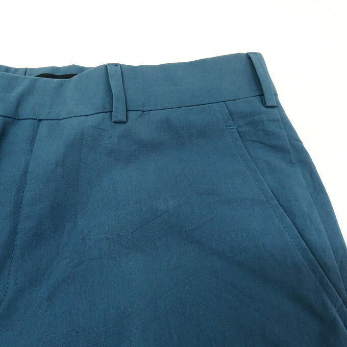 HERMES Cotton Linen Slacks Blue Size 44