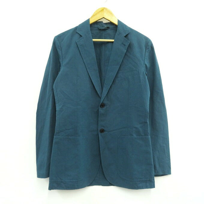 HERMES Cotton Linen Jacket Blue Size 44