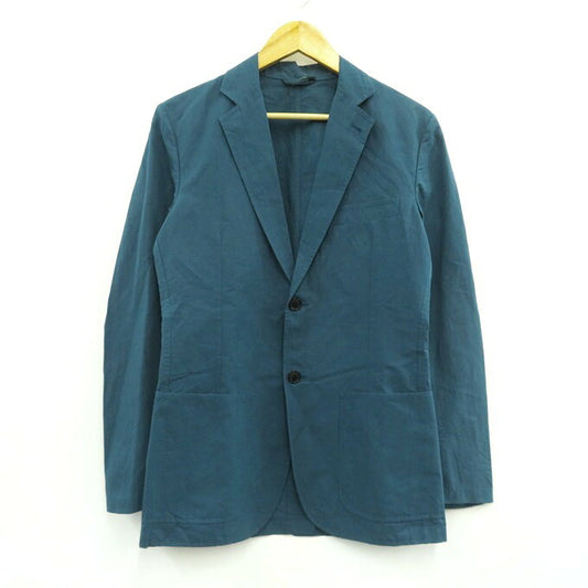 HERMES Cotton Linen Jacket Blue Size 44