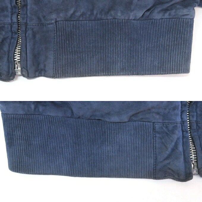 GUCCI Suede Leather Jacket Navy Size 50