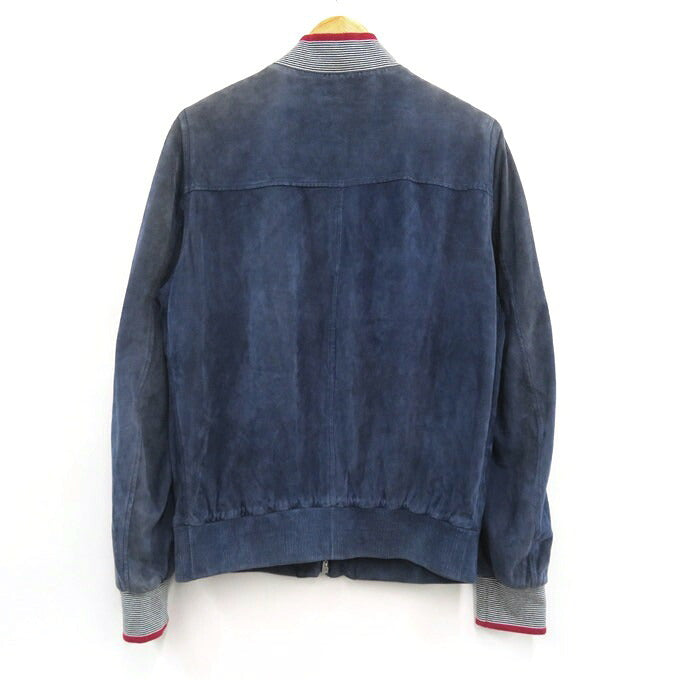 GUCCI Suede Leather Jacket Navy Size 50