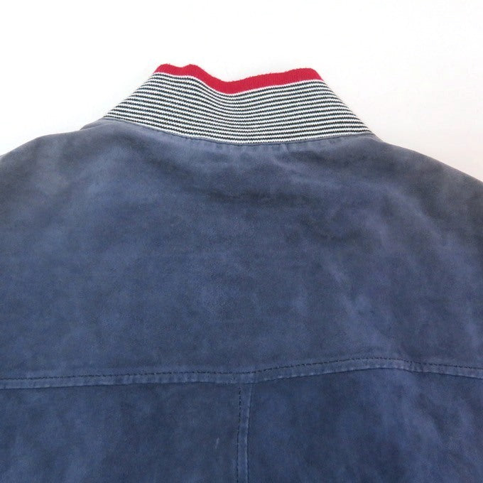 GUCCI Suede Leather Jacket Navy Size 50