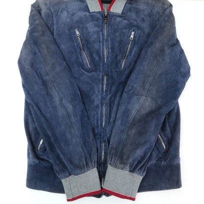 GUCCI Suede Leather Jacket Navy Size 50