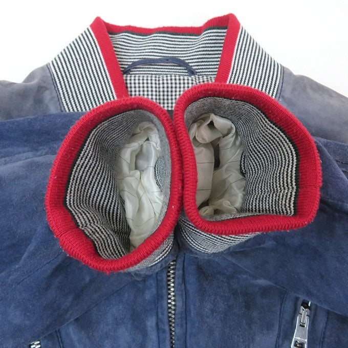 GUCCI Suede Leather Jacket Navy Size 50