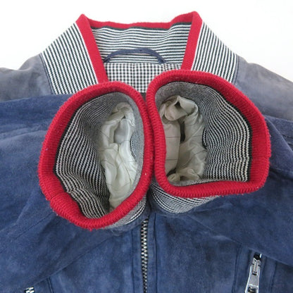 GUCCI Suede Leather Jacket Navy Size 50