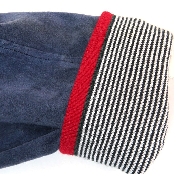 GUCCI Suede Leather Jacket Navy Size 50