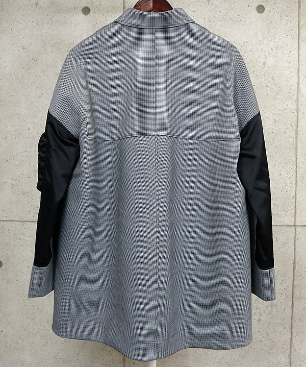 BALENCIAGA MA-1 Hybrid Wool Blend Coat Black/White Size L