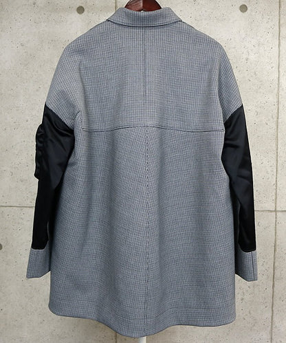 BALENCIAGA MA-1 Hybrid Wool Blend Coat Black/White Size L