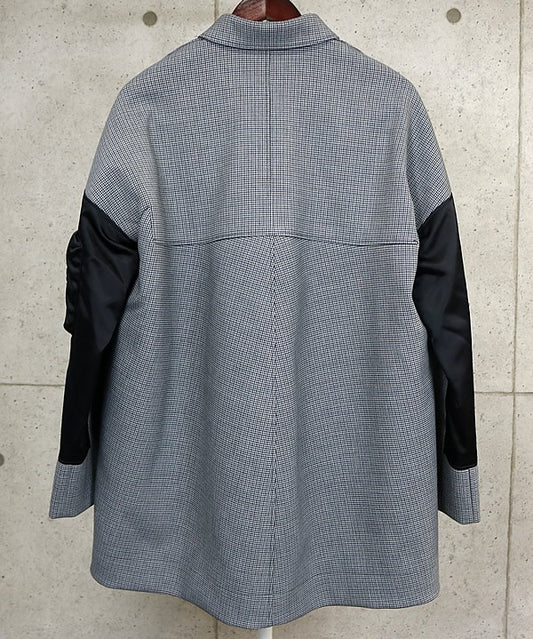 BALENCIAGA MA-1 Hybrid Wool Blend Coat Black/White Size L