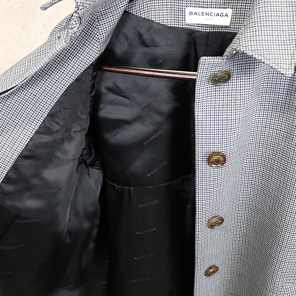 BALENCIAGA MA-1 Hybrid Wool Blend Coat Black/White Size L