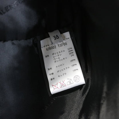 BALENCIAGA MA-1 Hybrid Wool Blend Coat Black/White Size L
