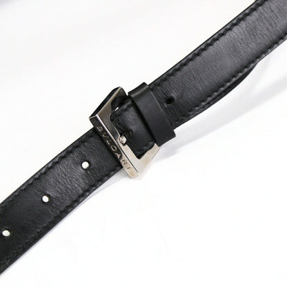 BVLGARI B-Zero1 Logomania Denim Leather Shoulder Bag Black