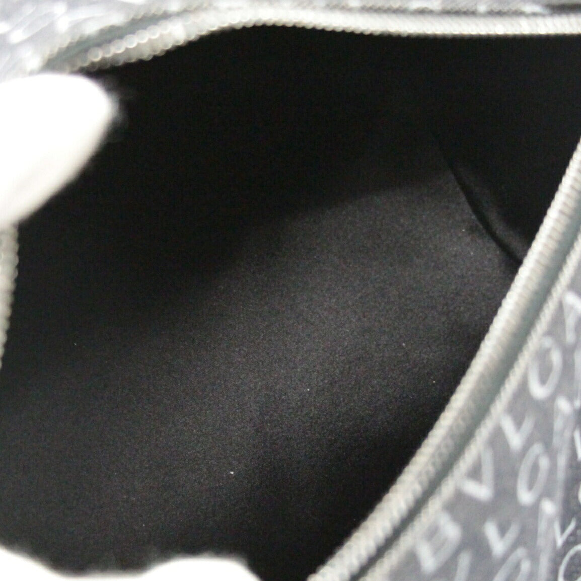 BVLGARI B-Zero1 Logomania Denim Leather Shoulder Bag Black