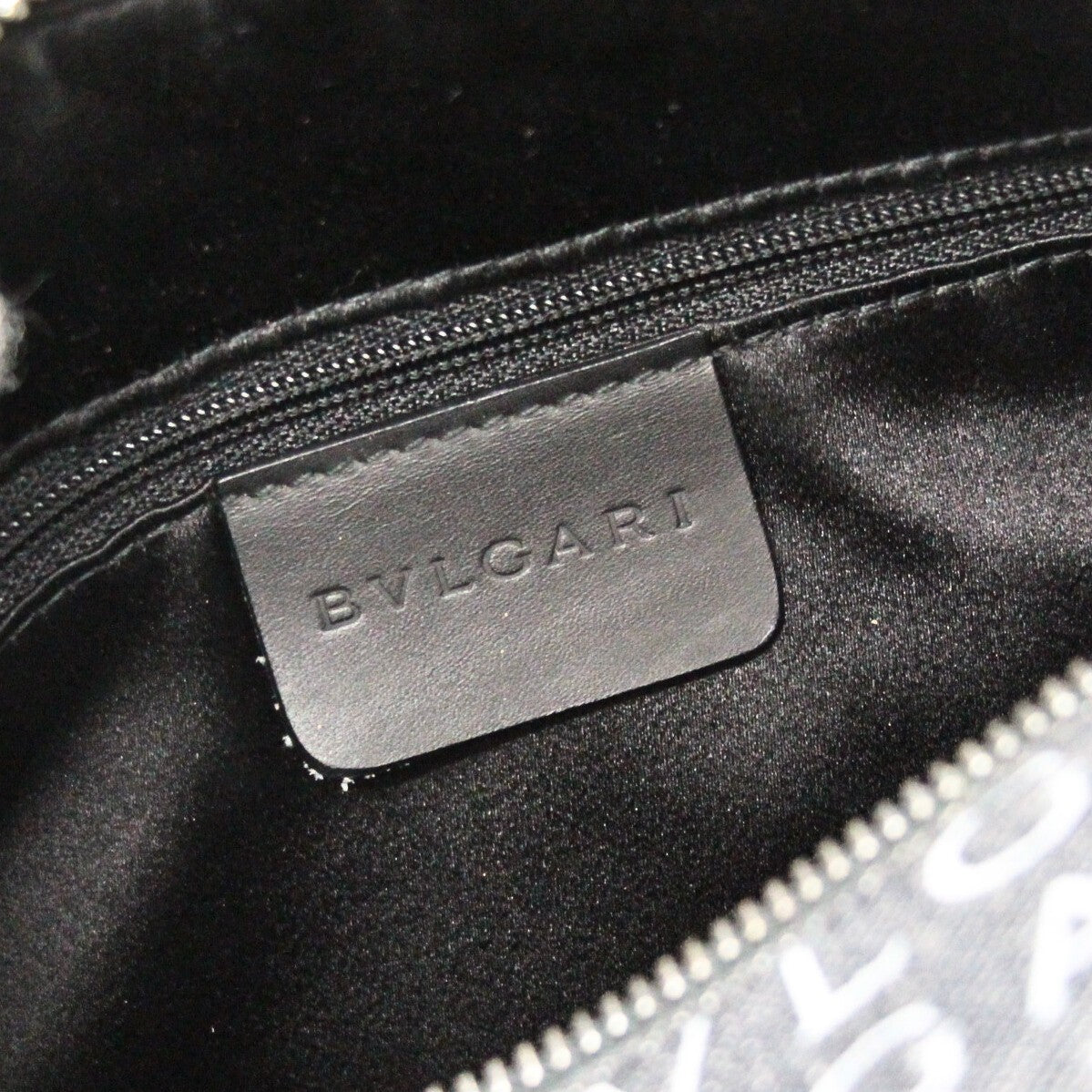 BVLGARI B-Zero1 Logomania Denim Leather Shoulder Bag Black
