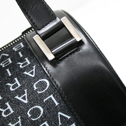 BVLGARI B-Zero1 Logomania Denim Leather Shoulder Bag Black