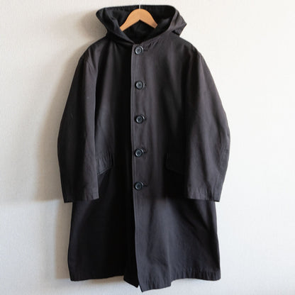 Y's for Men 90S Hooded Long Coat Black Size XXL