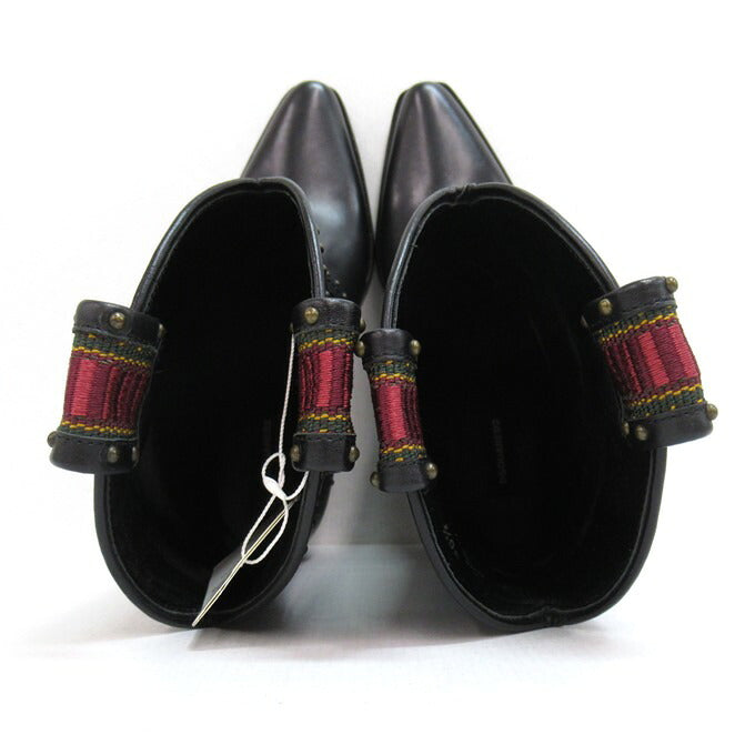 Dsquared2 Flat Boot West Studs Black Size 36 1/2