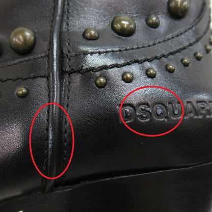 Dsquared2 Flat Boot West Studs Black Size 36 1/2