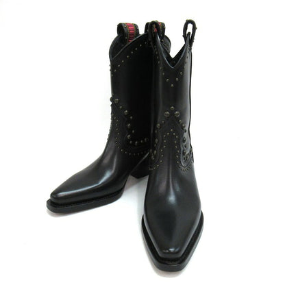 Dsquared2 Flat Boot West Studs Black Size 36 1/2