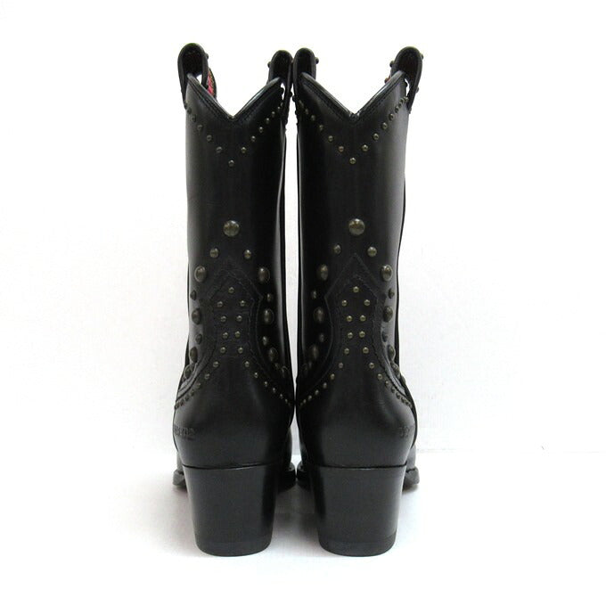 Dsquared2 Flat Boot West Studs Black Size 36 1/2
