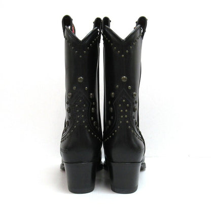 Dsquared2 Flat Boot West Studs Black Size 36 1/2