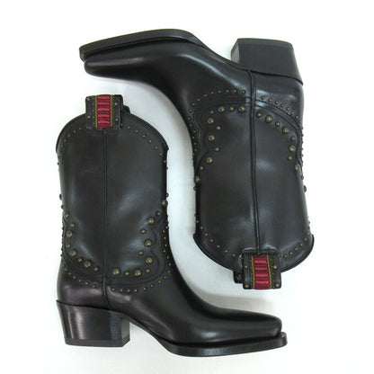 Dsquared2 Flat Boot West Studs Black Size 36 1/2