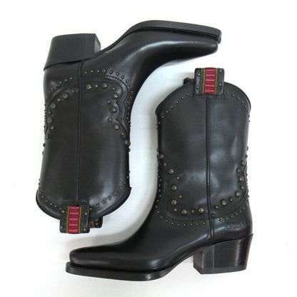 Dsquared2 Flat Boot West Studs Black Size 36 1/2