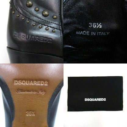 Dsquared2 Flat Boot West Studs Black Size 36 1/2
