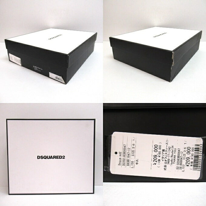 Dsquared2 Flat Boot West Studs Black Size 36 1/2