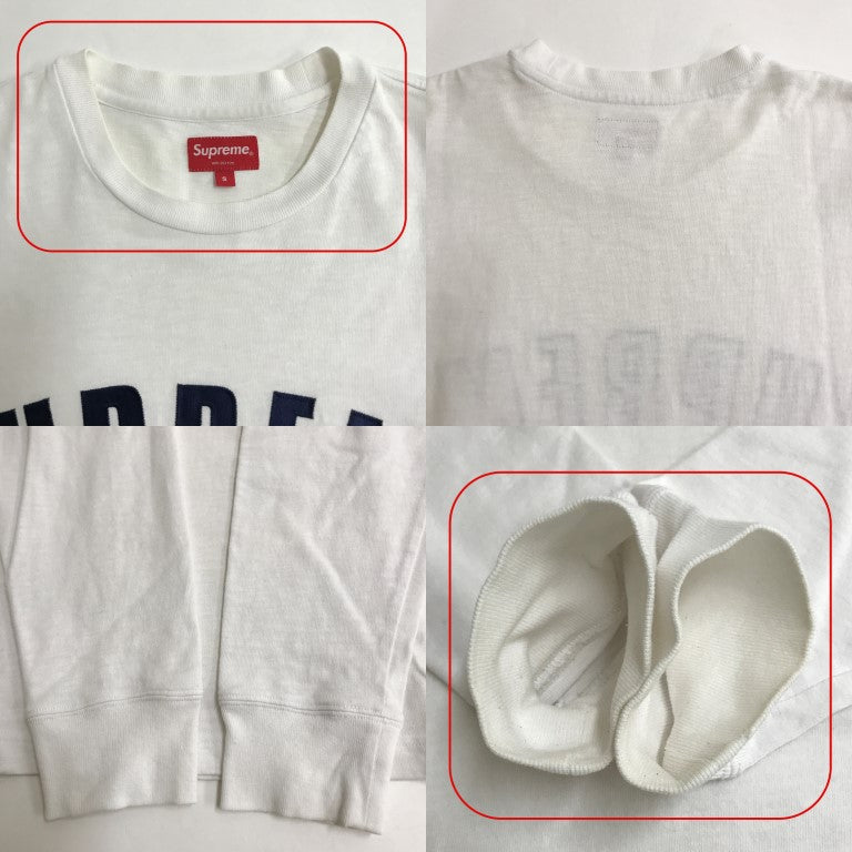 Supreme 16SS Arc Logo Long Sleeve Top White Size S
