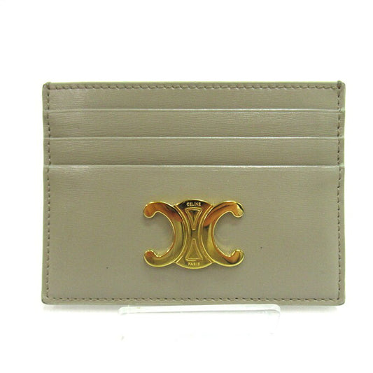 CELINE Triomphe Card Holder Gray Card Case Size ONE SIZE