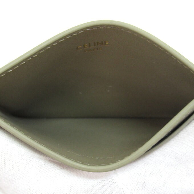CELINE Triomphe Card Holder Gray Card Case Size ONE SIZE