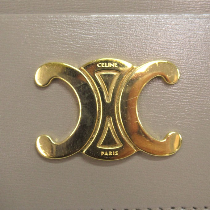 CELINE Triomphe Card Holder Gray Card Case Size ONE SIZE