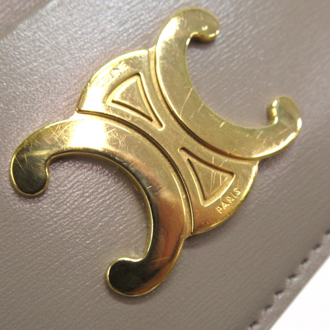 CELINE Triomphe Card Holder Gray Card Case Size ONE SIZE