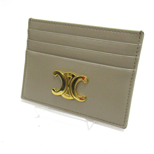CELINE Triomphe Card Holder Gray Card Case Size ONE SIZE