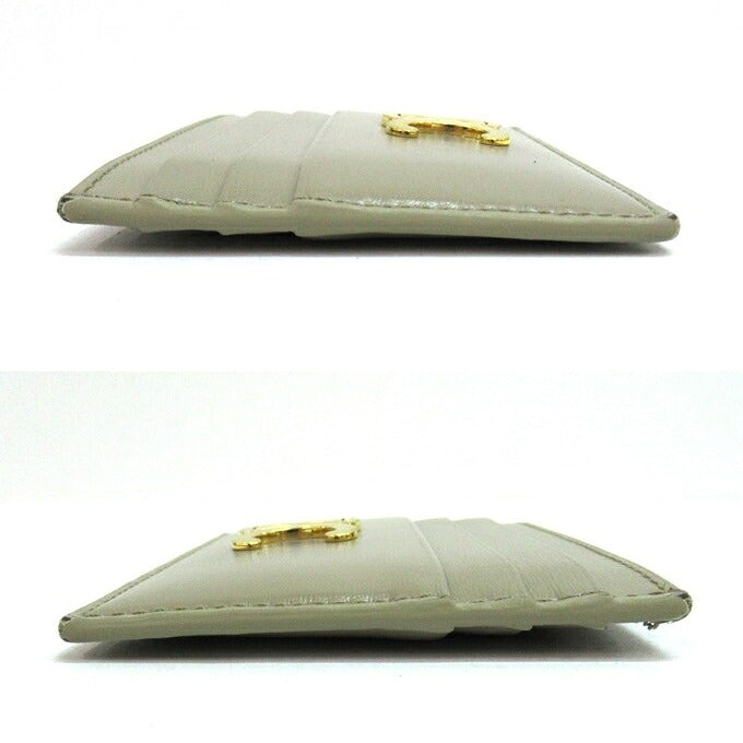 CELINE Triomphe Card Holder Gray Card Case Size ONE SIZE
