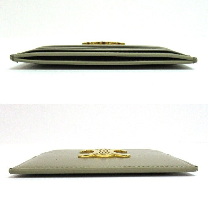 CELINE Triomphe Card Holder Gray Card Case Size ONE SIZE