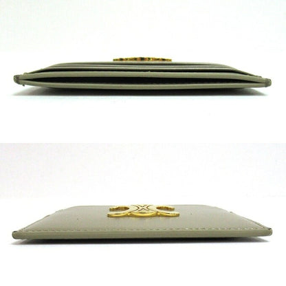 CELINE Triomphe Card Holder Gray Card Case Size ONE SIZE