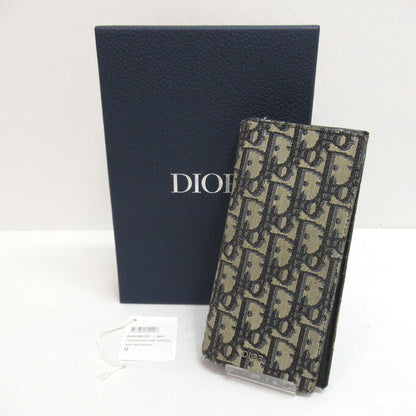 DIOR Oblique Vertical Long Jacquard Blue Wallet Size ONE SIZE