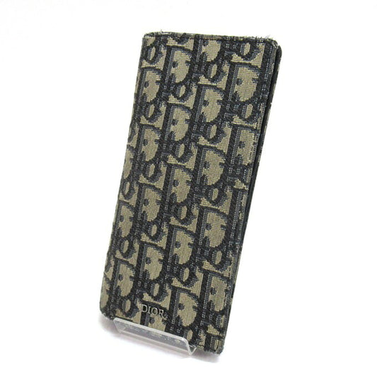 DIOR Oblique Vertical Long Jacquard Blue Wallet Size ONE SIZE