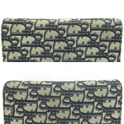 DIOR Oblique Vertical Long Jacquard Blue Wallet Size ONE SIZE