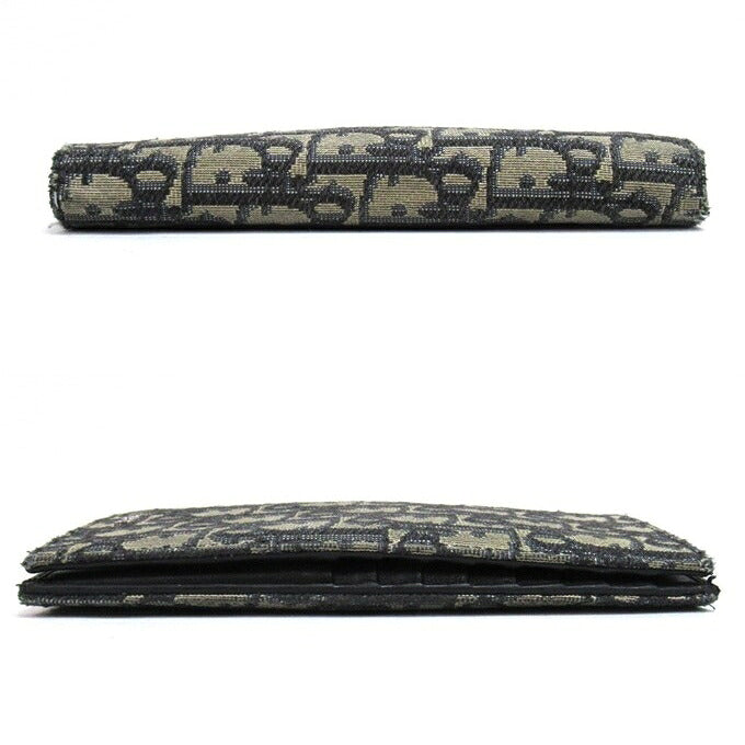 DIOR Oblique Vertical Long Jacquard Blue Wallet Size ONE SIZE