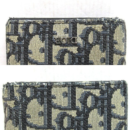 DIOR Oblique Vertical Long Jacquard Blue Wallet Size ONE SIZE