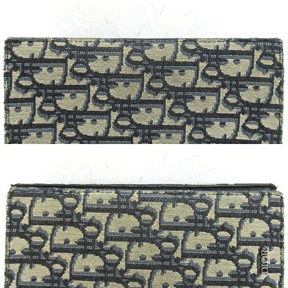 DIOR Oblique Vertical Long Jacquard Blue Wallet Size ONE SIZE